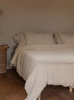 Waffled cotton duvet cover set