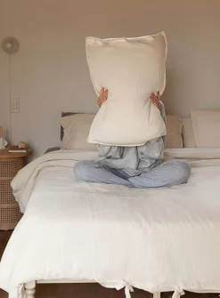 Waffled cotton duvet cover set