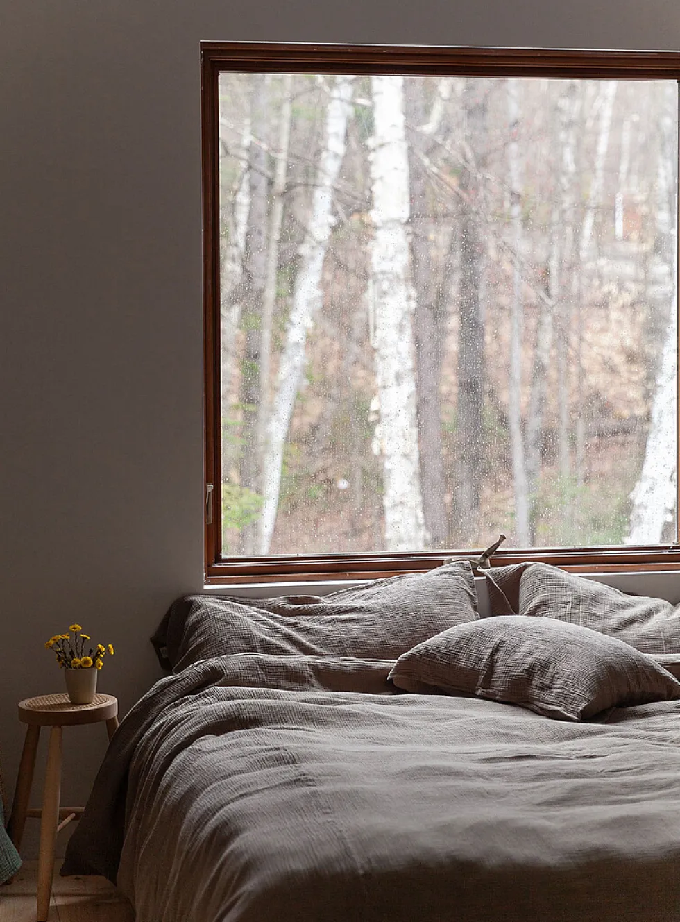 Waffled cotton duvet cover set
