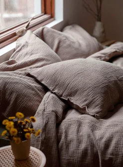 Waffled cotton duvet cover set