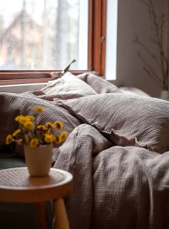 Waffled cotton duvet cover set