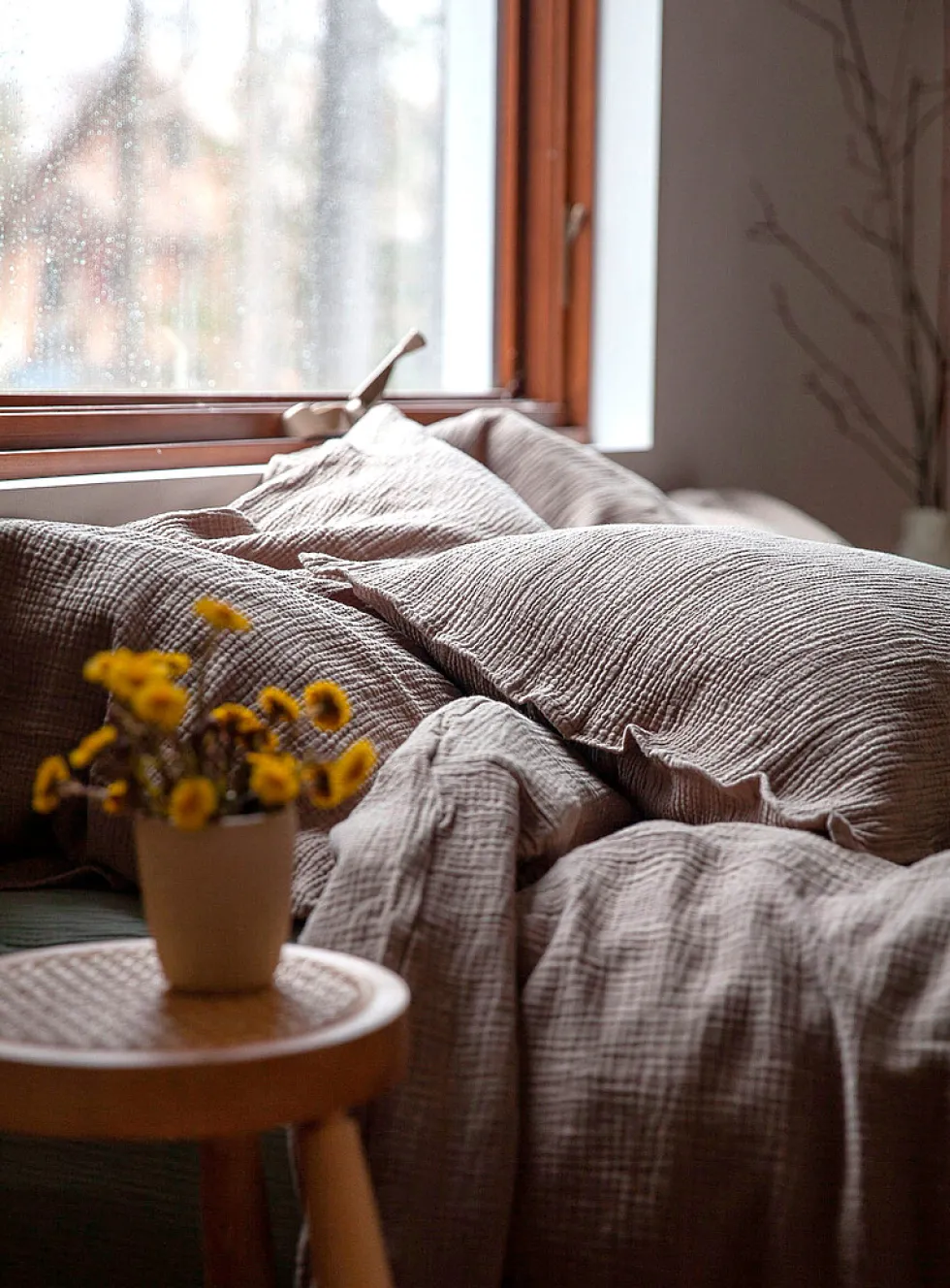 Waffled cotton duvet cover set