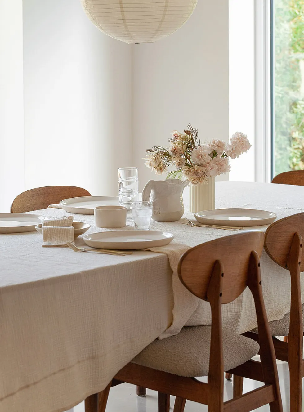 Waffled cotton tablecloth