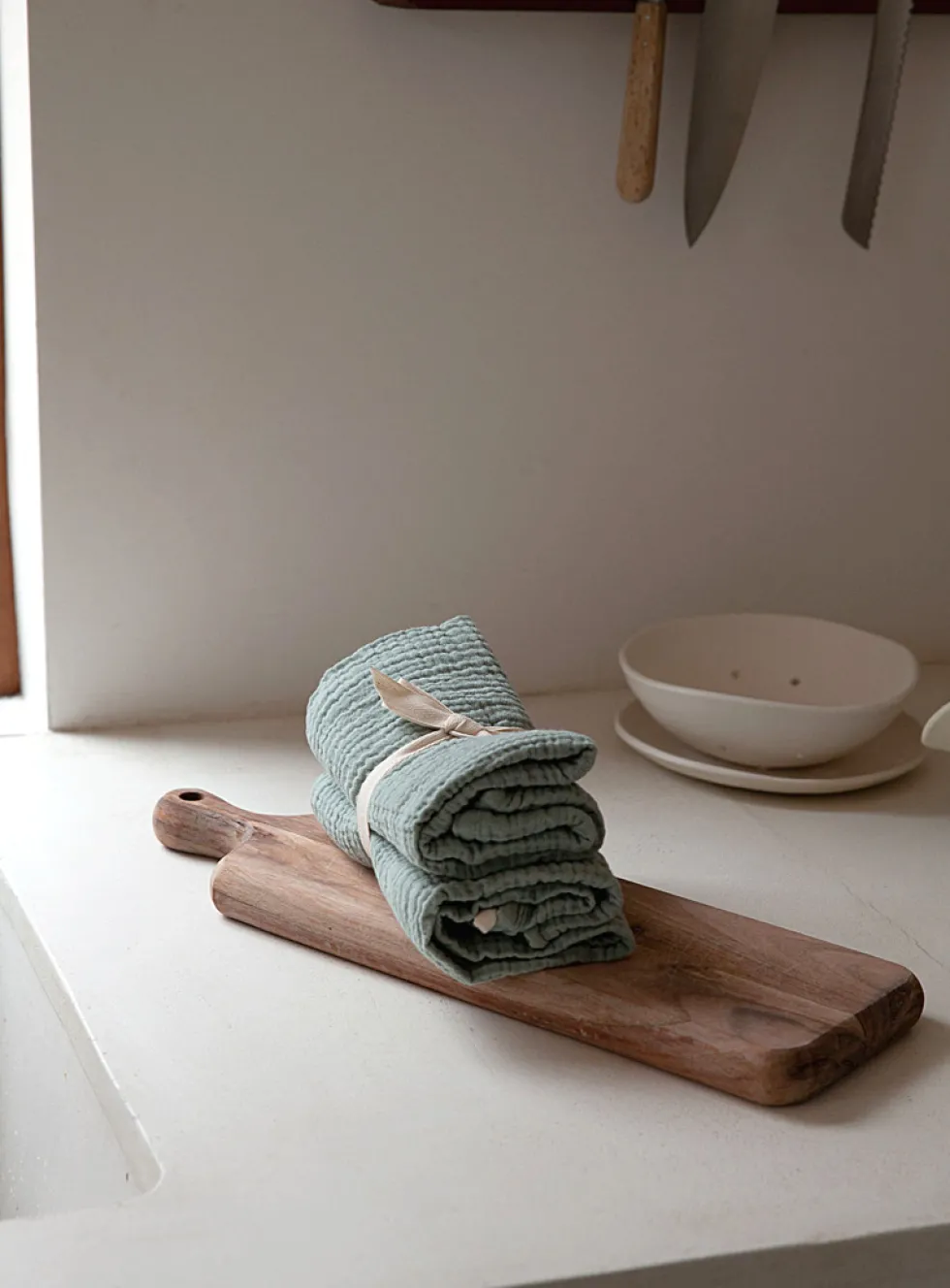Waffled cotton tea towel set