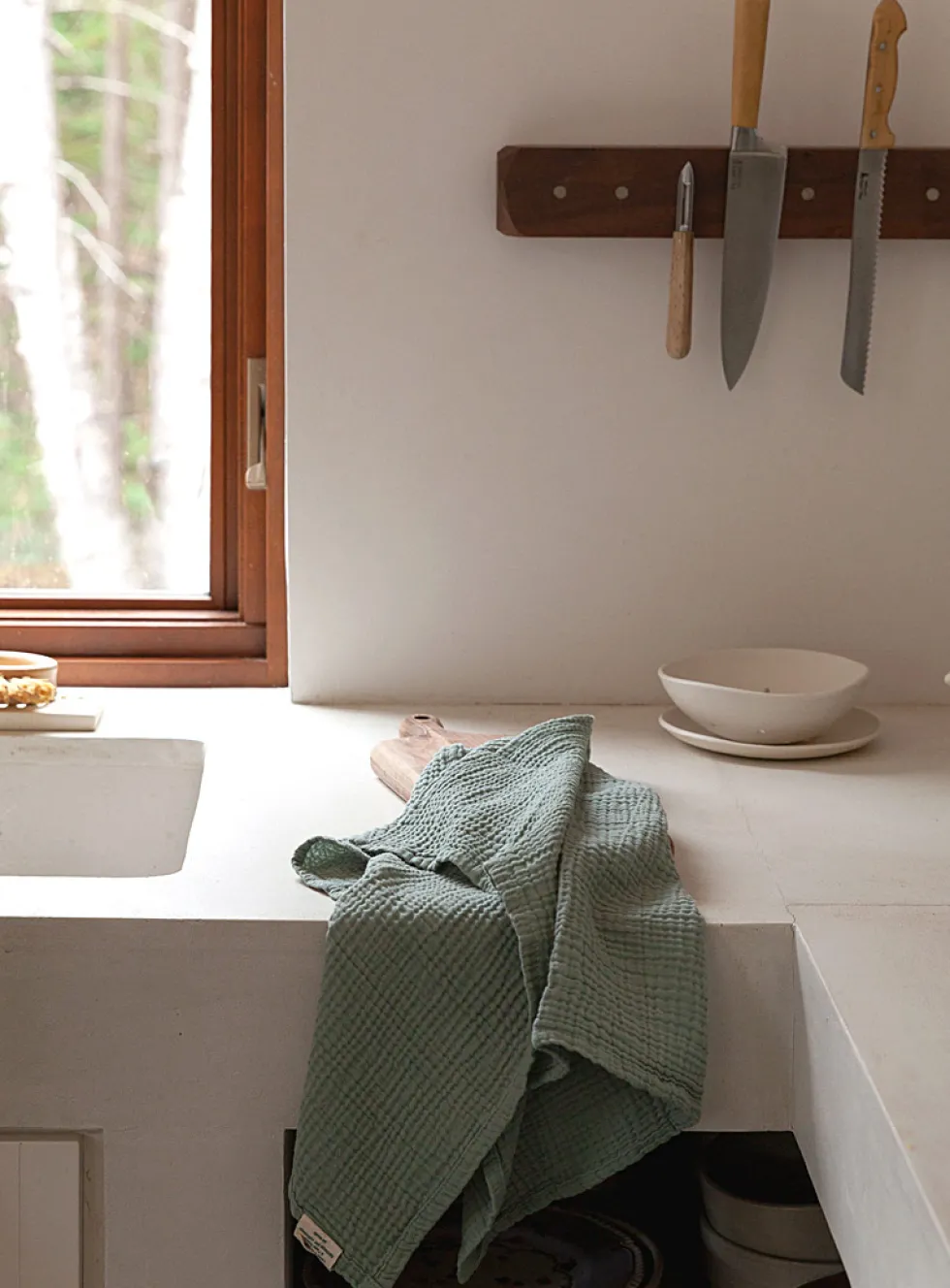 Waffled cotton tea towel set