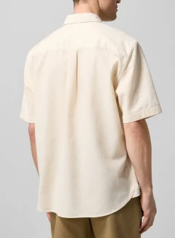 Waffled cotton-linen shirt