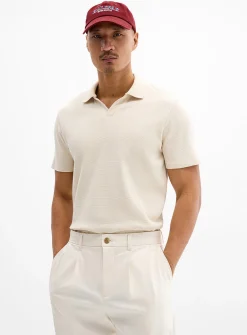 Waffled Johnny collar polo