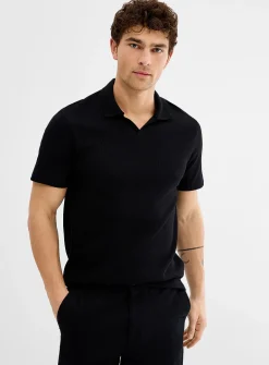 Waffled Johnny collar polo