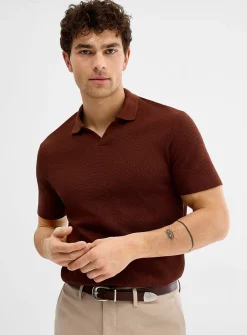 Waffled Johnny collar polo
