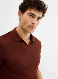 Waffled Johnny collar polo