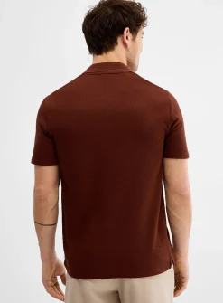 Waffled Johnny collar polo