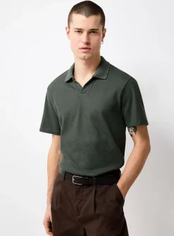 Waffled Johnny collar polo