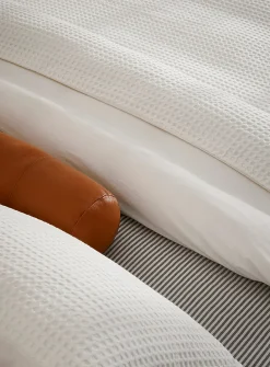 Waffled organic cotton duvet cover set