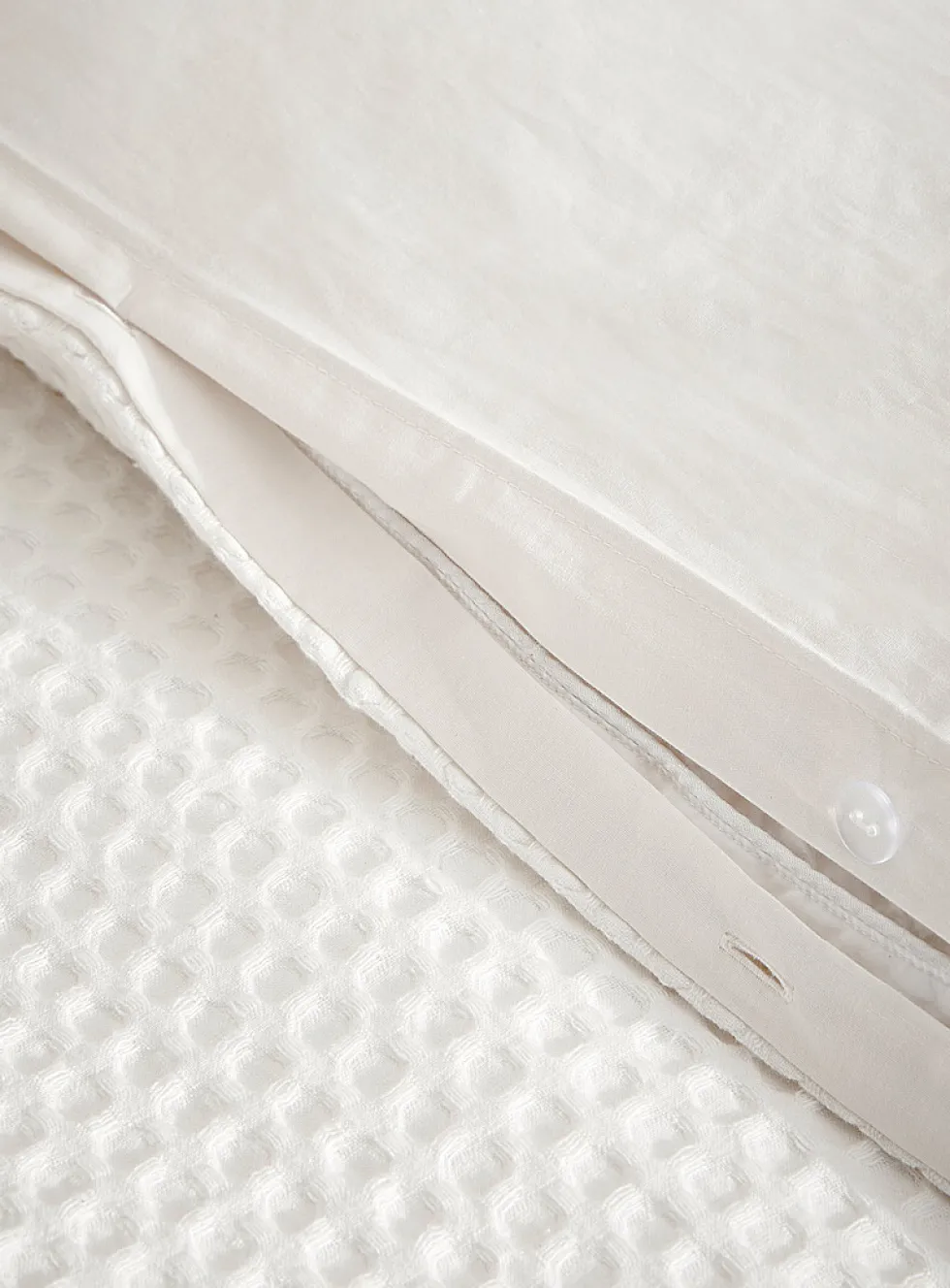 Waffled organic cotton duvet cover set