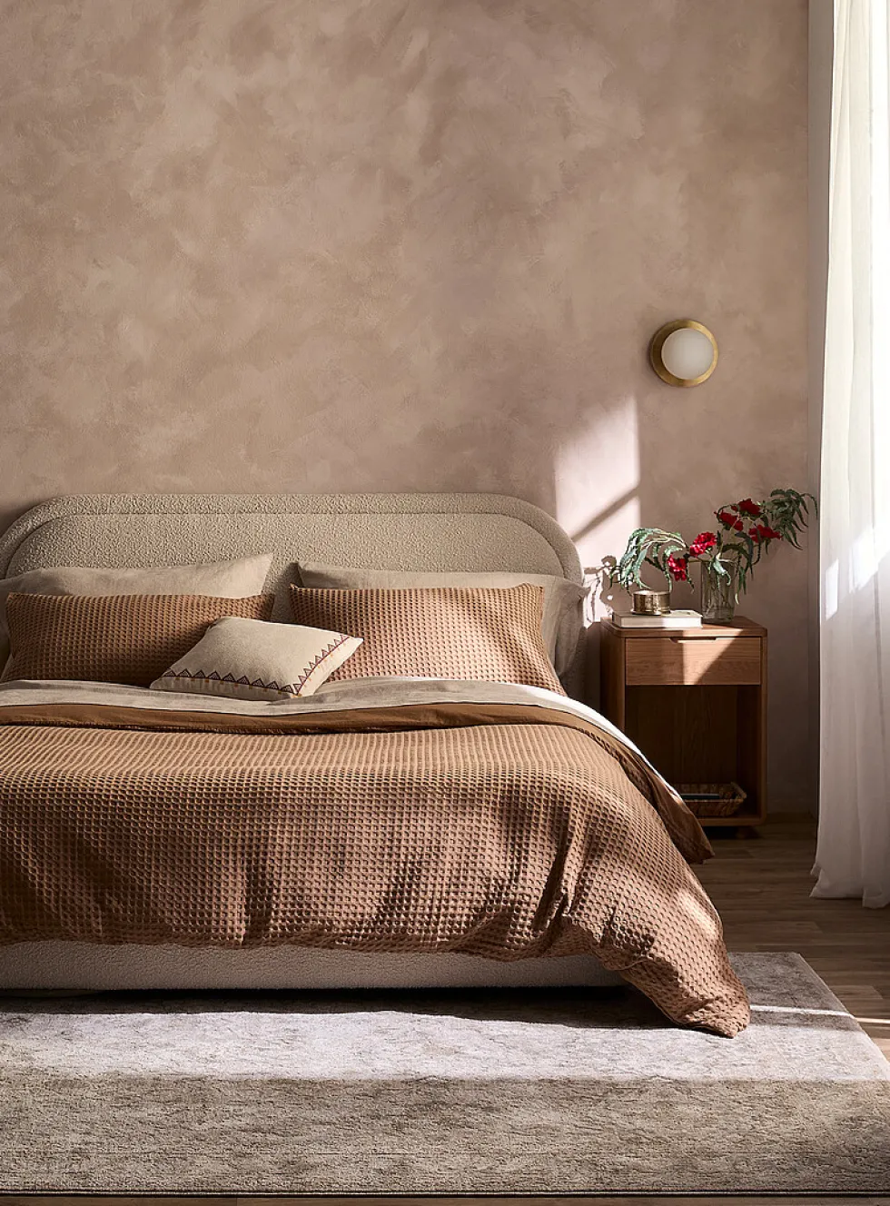 Waffled organic cotton duvet cover set