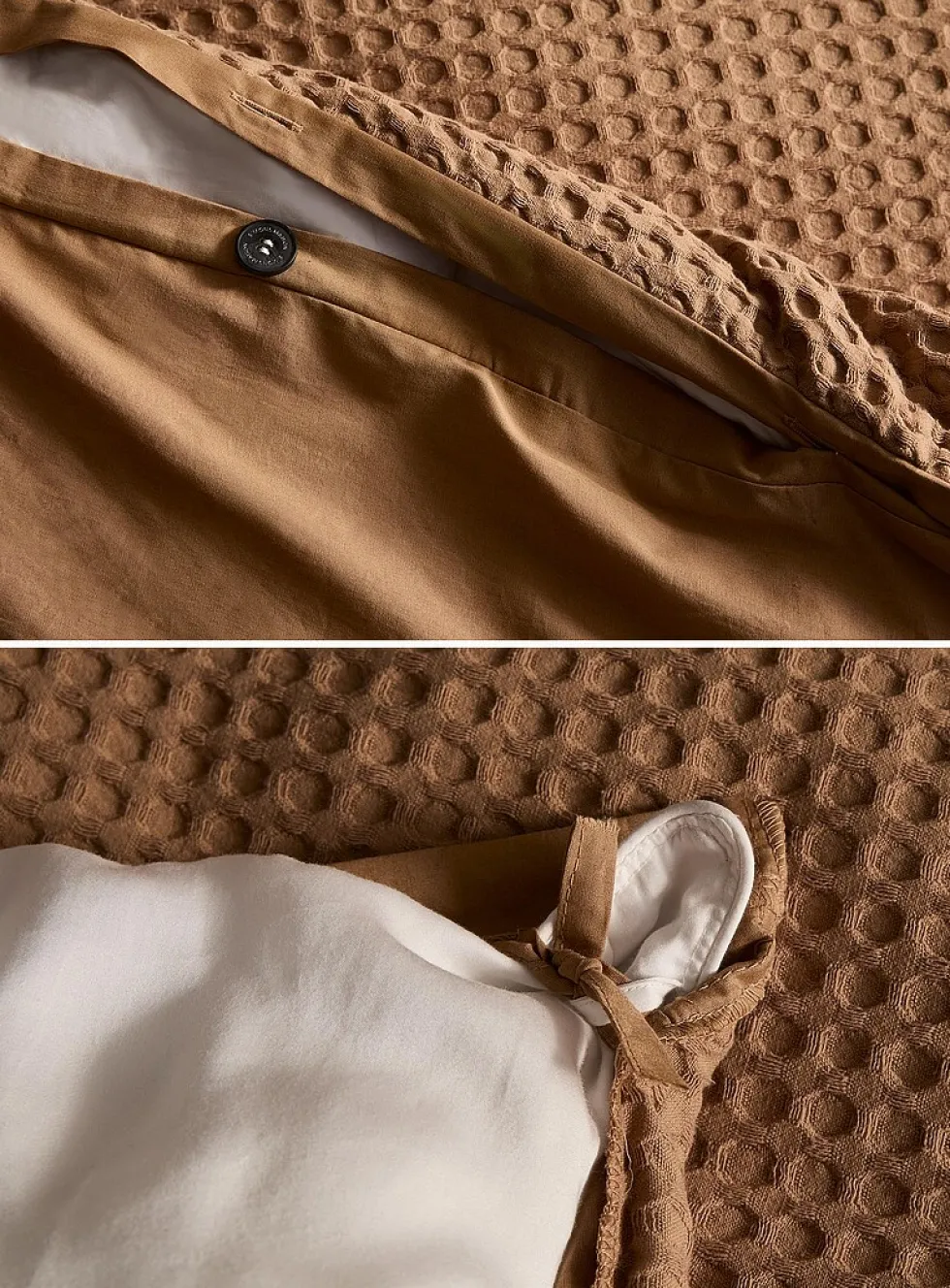 Waffled organic cotton duvet cover set