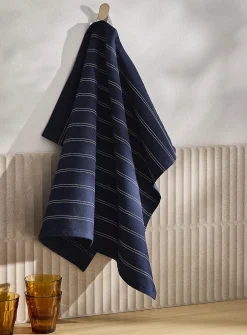 Waffled striped tea towel
