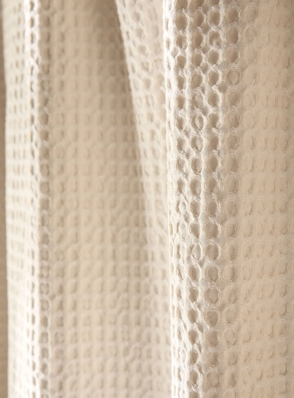 Waffled texture shower curtain