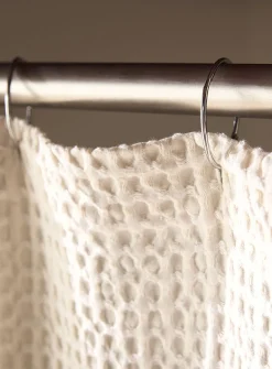 Waffled texture shower curtain
