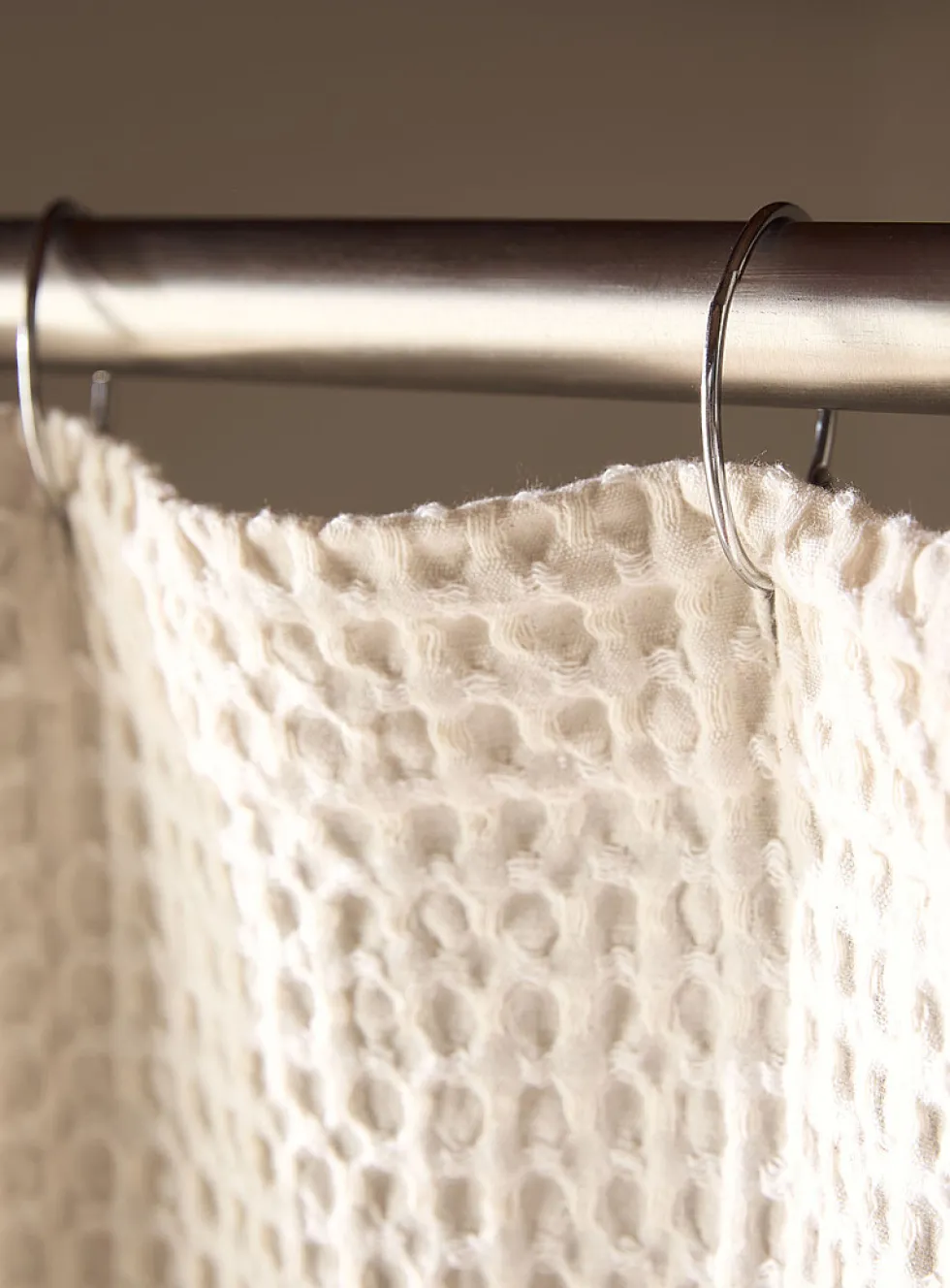 Waffled texture shower curtain