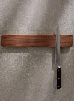 Walnut magnetic knife block