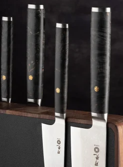 Walnut magnetic knife block