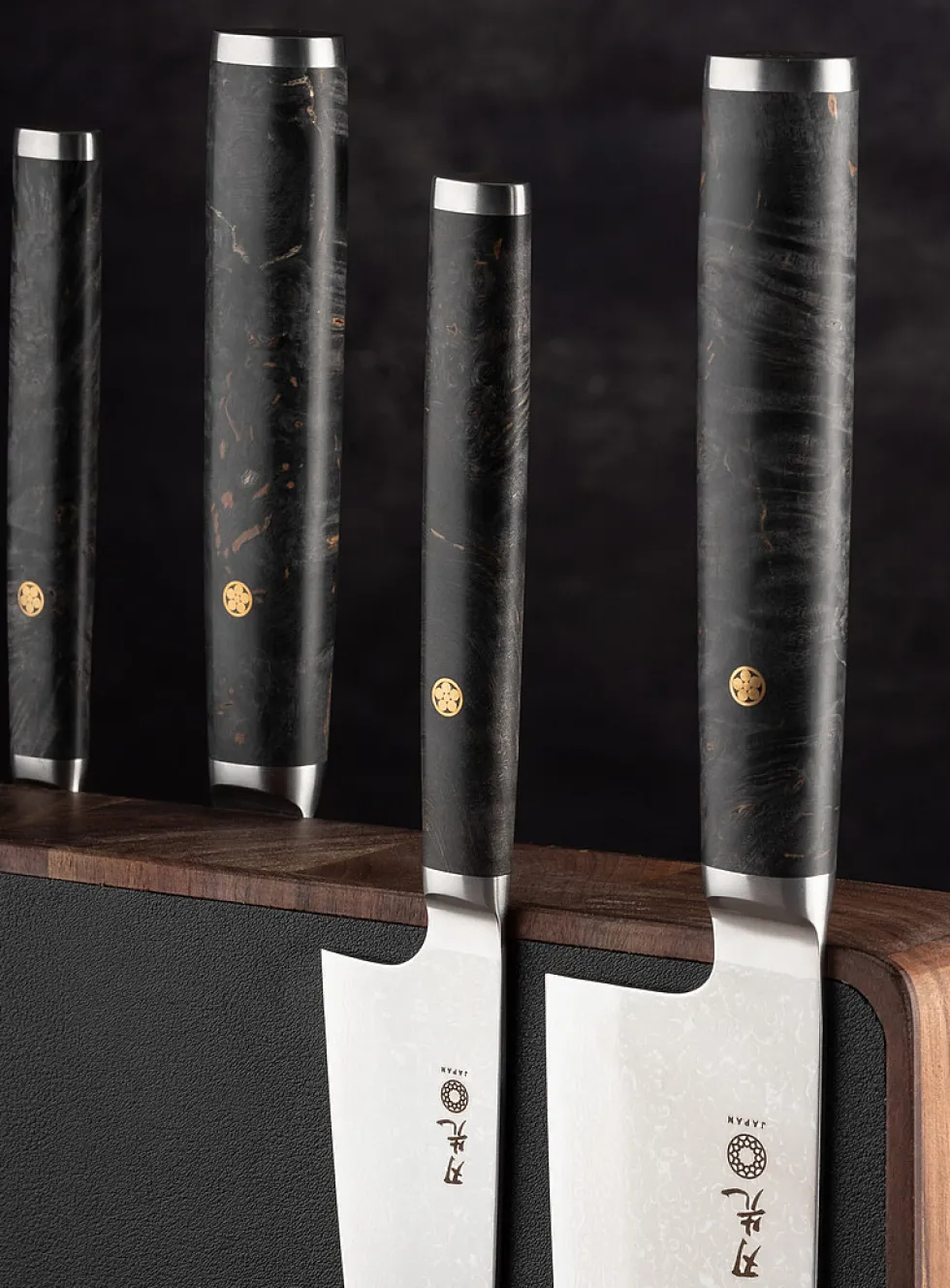 Walnut magnetic knife block
