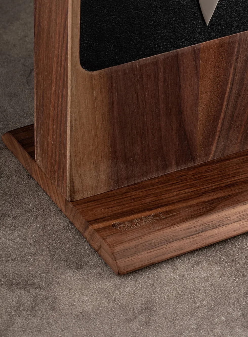 Walnut magnetic knife block
