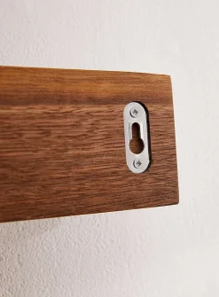 Walnut pegs wall-mounted coat rack