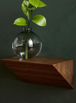 Walnut triangle floating shelf