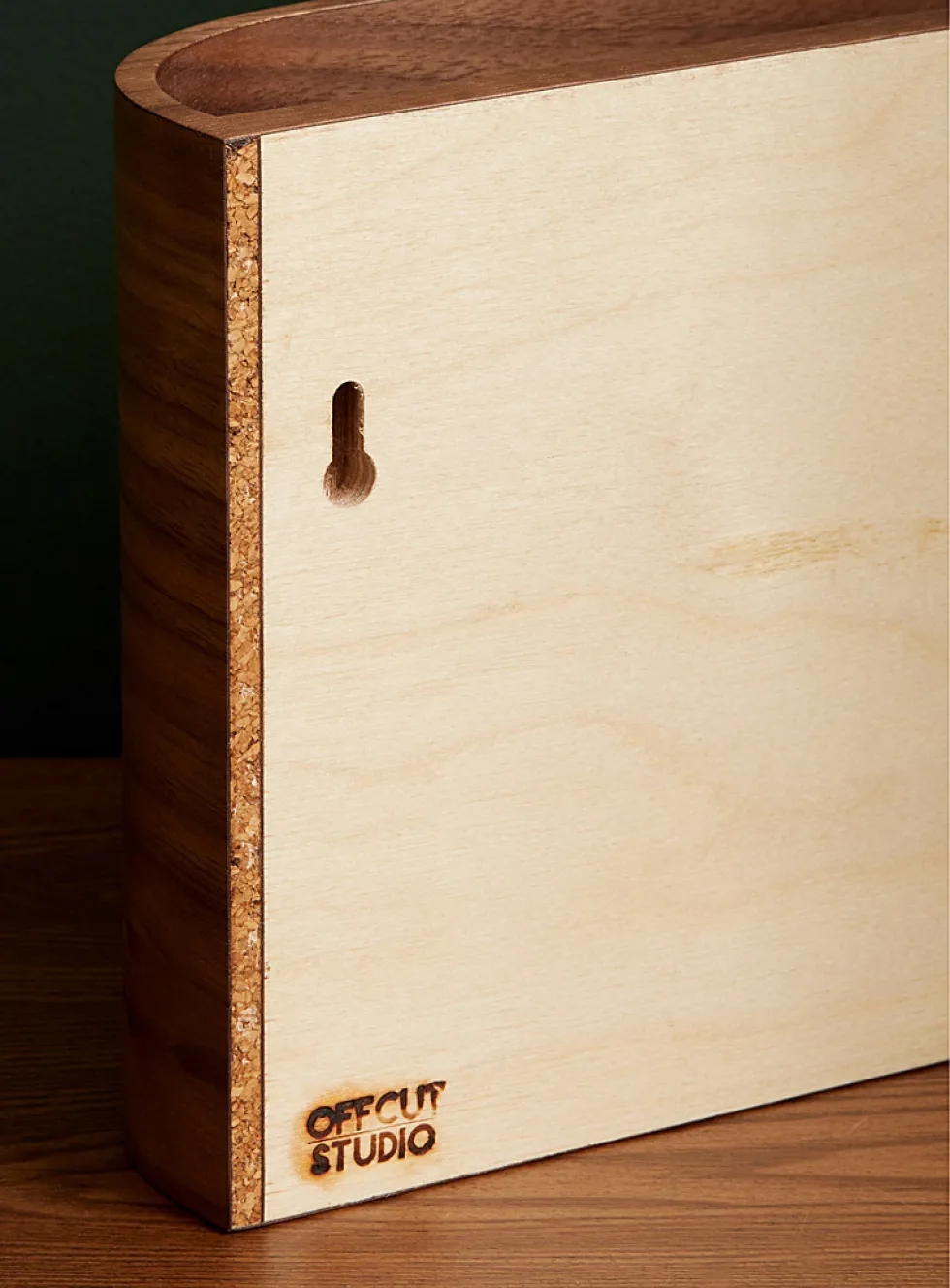 Walnut wall magazine holder