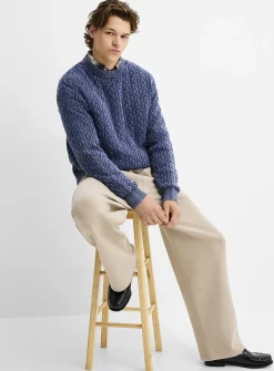 Washed cable-knit sweater