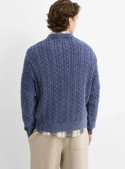 Washed cable-knit sweater