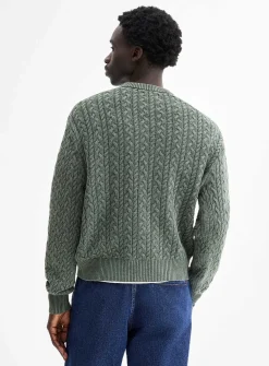 Washed cable-knit sweater