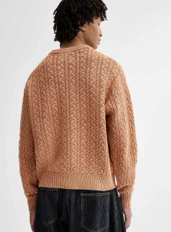 Washed cable-knit sweater