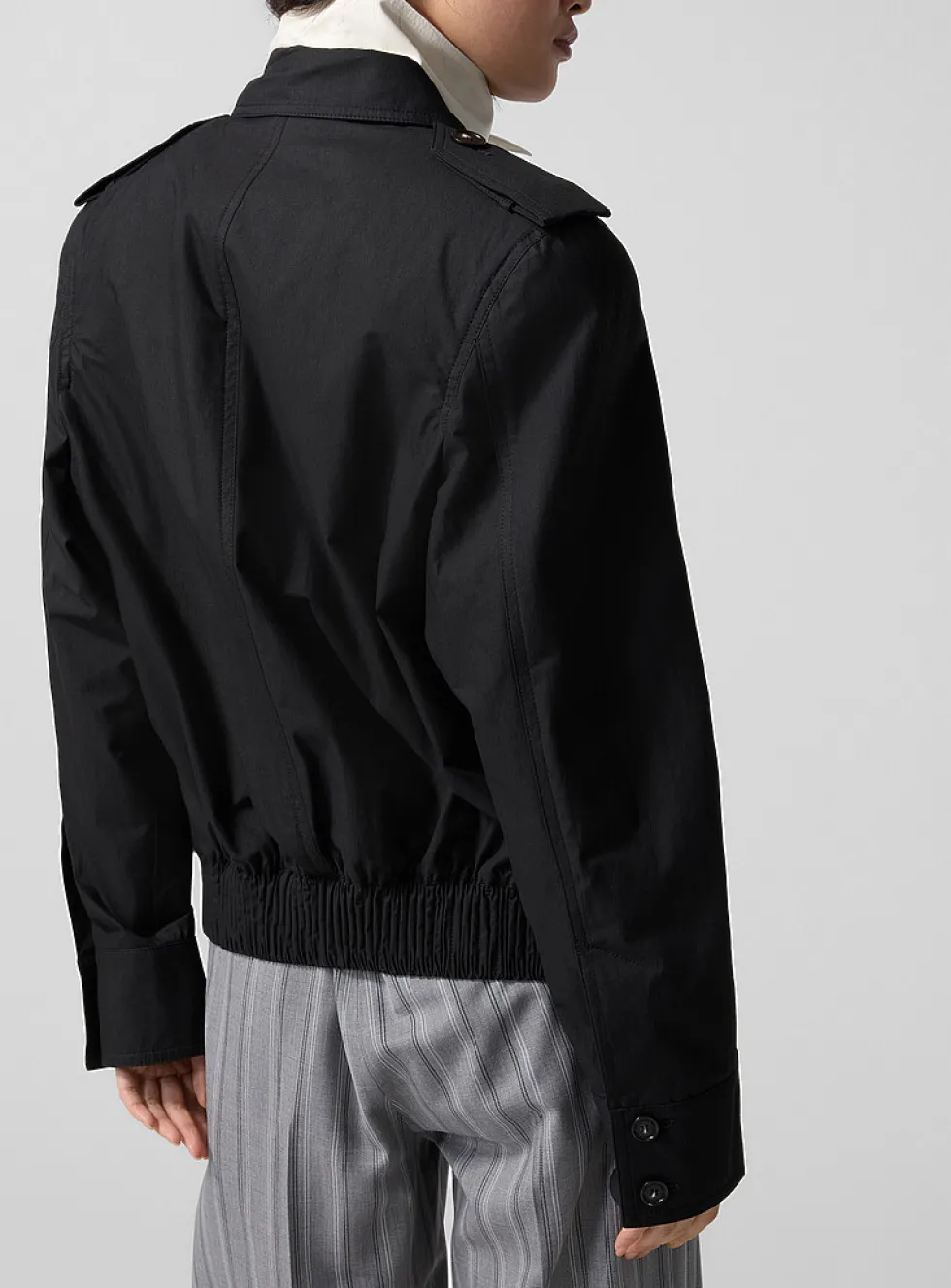 Washed cotton layered-effect jacket