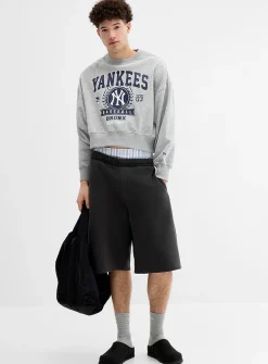 Washed double-knit jersey Bermudas