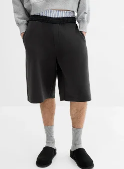 Washed double-knit jersey Bermudas