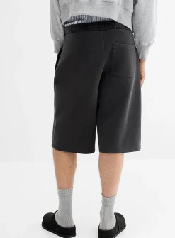 Washed double-knit jersey Bermudas