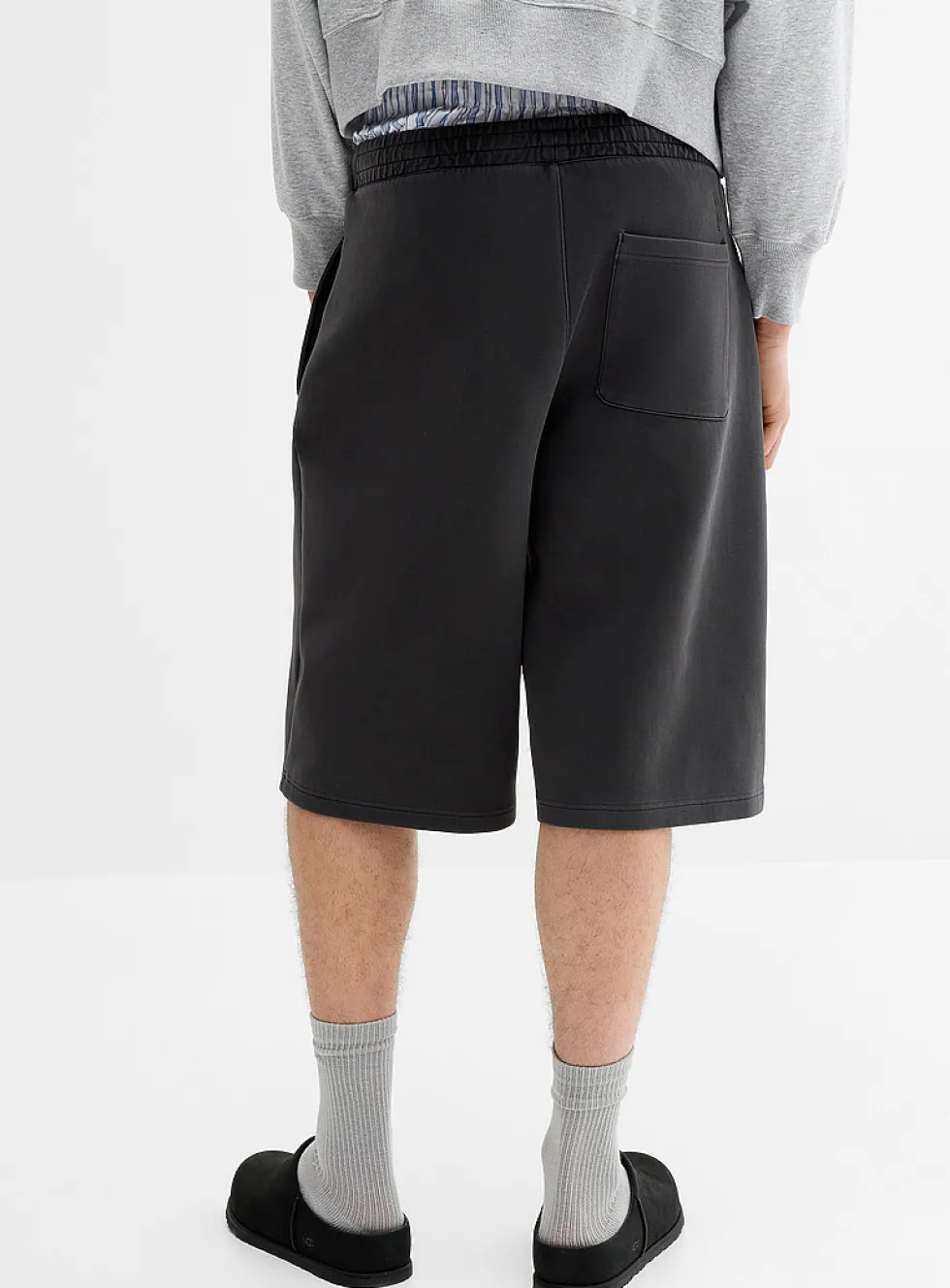 Washed double-knit jersey Bermudas