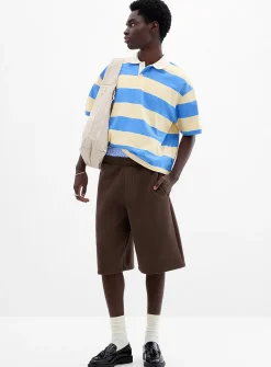Washed double-knit jersey Bermudas