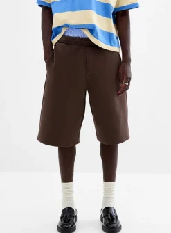 Washed double-knit jersey Bermudas