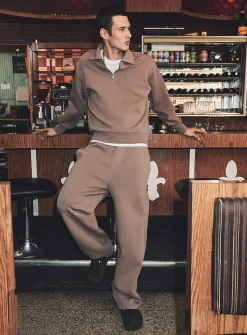 Washed double-knit jersey pant