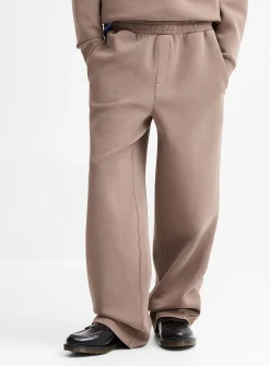 Washed double-knit jersey pant