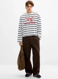 Washed double-knit jersey pant