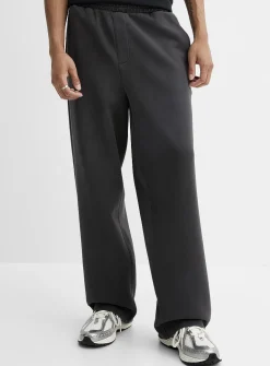 Washed double-knit jersey pant