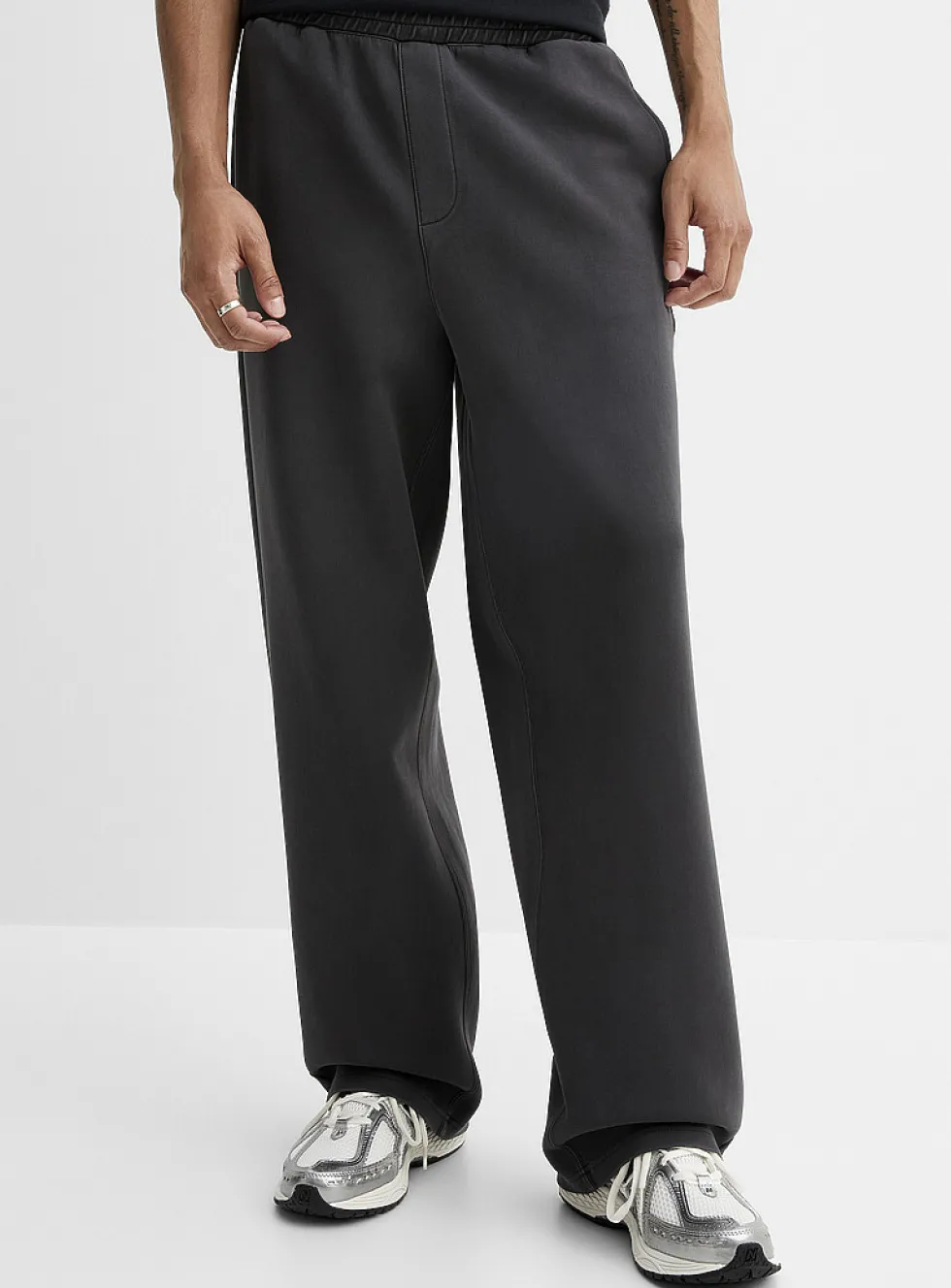 Washed double-knit jersey pant
