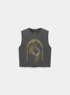 Washed graphic muscle tee