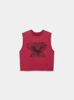 Washed graphic muscle tee