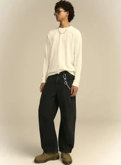 Washed heavy 5-pocket pant